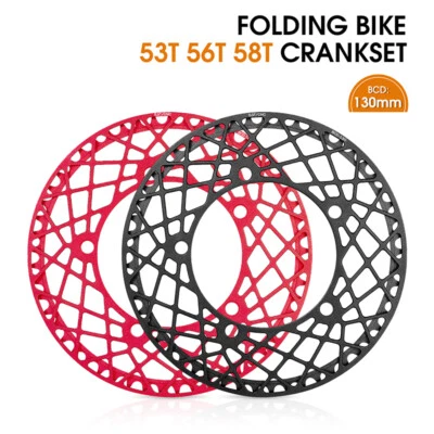WEST BIKING Bike Bicycle Chainring Single 53/56/58T Folding Tooth Plate 130BCD - Image 1 of 4