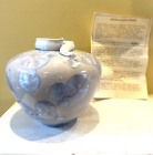 Vintage DeLana Hornbeck Crystalline Glaze Porcelain Bulbous VASE Signed 5-1/2&quot;