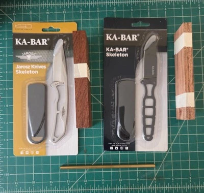 Kits de fabricación de cuchillos Ka-Bar - 2 - Escalas de madera dura exótica - Hojas de acero inoxidable - Pasadores de latón Foto 1 de 4