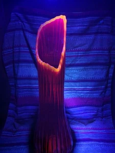 Vintage LE Smith Flame Simplicity gerippte geschwungene Glasvase 211/2" hoch - Bild 1 von 15