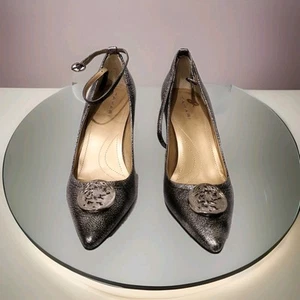 New! Women's Shoes 3"Inch High Heels Leather Strap Golden/Cooper Sz 7 By Tahari - Picture 1 of 24