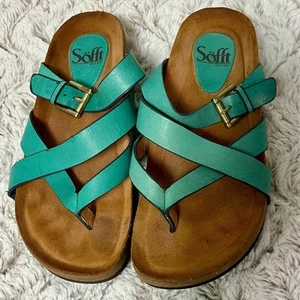 Sofft Turquoise Leather Sandals Women’s Size 6 - Imagen 1 de 7