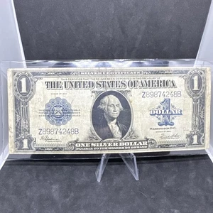 1923 $1 Silver Certificate Horse Blanket Blue Seal Large Note Z89874248B - Picture 1 of 6