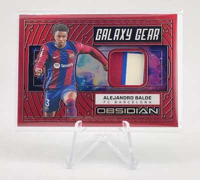Alejandro Balde 2023-24 Panini Obsidian Galaxy Gear Patch Red /10 Barca *INDENTS - Image 1 of 4