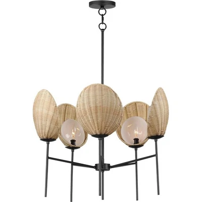 Maxim Lighting 12605NABK Maldives 5 Light 26 inch Black Chandelier Ceiling Light - Image 1 of 4