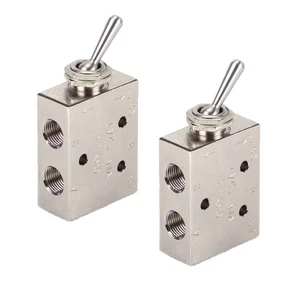 2PC 1/8" Air Pneumatic 2 Position 3 Way ON OFF Switch Knob Toggle Valve TAC2-31V - Picture 1 of 4