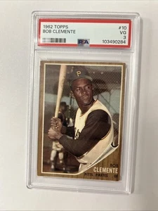 1962 TOPPS #10 ROBERTO CLEMENTE PSA 3 VG - Picture 1 of 2