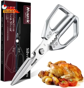 HUUSK Kitchen Scissors All Purpose - Stainless Steel Kitchen Shear, Sharp Silver - Picture 1 of 12