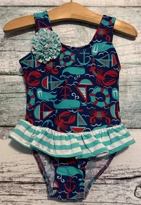 Traje de baño con solapa Happy Summer Seashore con falda con volantes talla 2 Foto 1 de 2