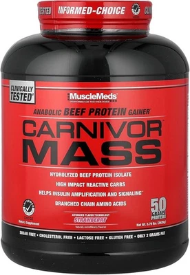 MuscleMeds Carnivor Mass анаболический говяжий протеин гейнер, 6 фунтов (упаковка из 1)  - Изображение 1 из 3