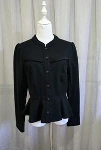 Review Icons Jacket s.14 Black Peplum Kennedy Ponte - Picture 1 of 8