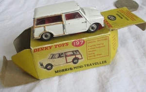 DINKY TOYS 197 MORRIS MINI-TRAVELLER CREAM BODY WITH RED INTERIOR - Picture 1 of 8
