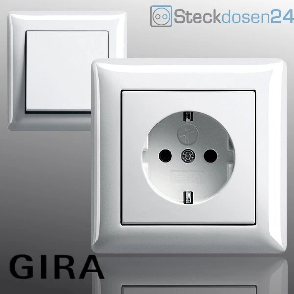 GIRA System 55 Steckdose Schalter Standard55 Reinweiß glänzend Steckdosen - Bild 1 von 2