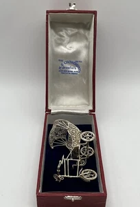 Bicycle Rickshaw Silver Plated Filagree Trinket Knick Knack In original Box - Picture 1 of 12