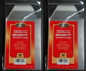 100 Perfect Fit Sleeves for BECKETT Graded Slabs Acid free Cardboard Gold sale! - Picture 1 of 2