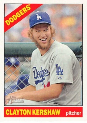 2015 Topps Heritage Baseball Clayton Kershaw #100 NM/MT LOS ANGELES DODGERS - Image 1 of 2