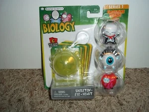2016 MATTEL BASHER SCIENCE BIOLOGY SERIES 1-- SKELETON, EYE, HEART - Picture 1 of 2