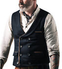 Aged Mens Waistcoat Cowboy Hunting Fishing Vintage Double Breasted Vest 44 46 48