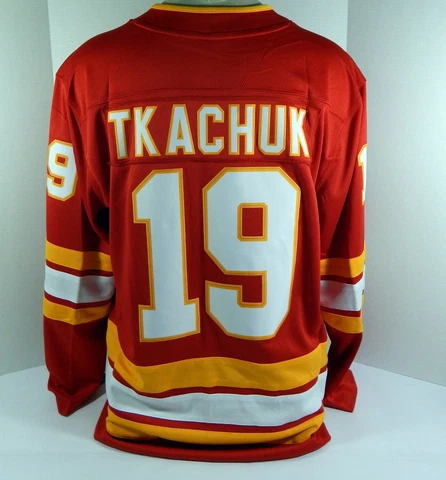 New Mens Calgary Flames Matthew Tkachuk #19 Authentic Fanatics Red Jersey XL NWT Cover
