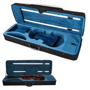 Portable 4/4  Violin Storage Case Box Gig Bag Violin Fiddle Accessory w/ Strap] - Picture 1 of 21