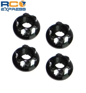 X Spede Black Aluminum M5 Serrated Flange Wheels Nuts (4) LN5X01 - Picture 1 of 3