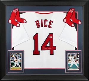 Red Sox Jim Rice Authentic Signed White Pro Style Framed Jersey BAS Witnessed - Picture 1 of 2