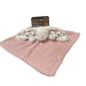 Blankets & Beyond Bunny Security Blanket Baby Lovey Floral Ears Pink Nunu NWT