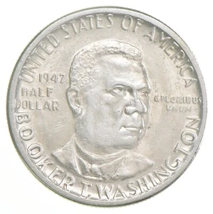 BU 1947 Booker T Washington Memorial Commemorative Silver Half Dollar - Picture 1 of 5