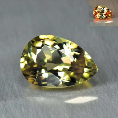 2,54 карата грушевидный, слово оливковый зеленый на красный изменение цвета диаспор / зуль танит - Изображение 1 из 2