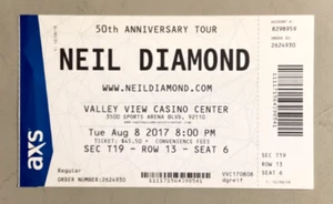 NEIL DIAMOND - 8/8/2017 - Valley View Casino Center - San Diego, CA - Picture 1 of 2