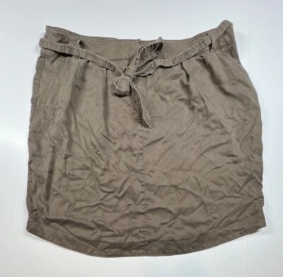 Falda Jones New York Signature para mujer talla 14 marrón cremallera y lazo cintura Lyocell Foto 1 de 4