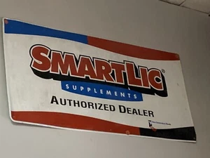 VTG METAL 48" X 24" FARM FEED SMARTLIC SUPPLEMENTS AUTHORIZED DEALER SIGN (EY) - Picture 1 of 10