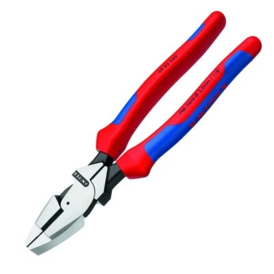 Knipex 9" Lineman's Pliers Comfort Grip High Leverage New England Style 0902240 - Image 1 of 3