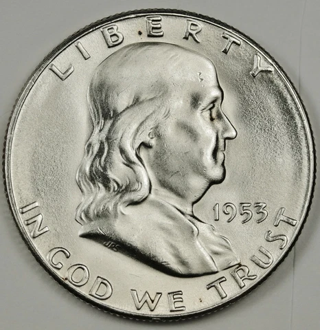 1953-s Franklin Half.   Original B.U.  Inventory H.   140354 Cover
