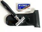Classic Wood Handle Double Edge Safety Razor W 10 Lord Blades Shaving For Men