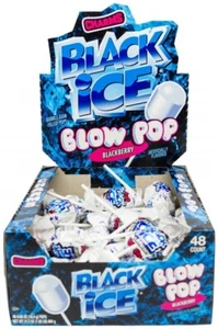 48x Dijes Negro Glaçon Blow Pops Mora 18g Burbuja Goma Relleno Lolli-Pop - Imagen 1 de 6