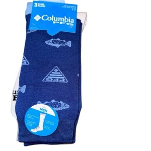 Men's Columbia pig Socks 3 Pack Crew Blue White Grey One Size - Picture 1 of 4