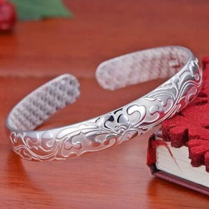 Bracciale vintage HighQ argento sterling 925 modello cavo bohemien venditore UKSeller - Foto 1 di 12