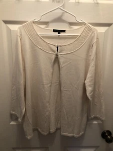 Women's Preston & York Long Sleeve Shirt Blouse XL Silk Blend Ivory NWT - Picture 1 of 4