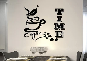 WandTattoo Wandsticker WandSpruch CAFE COFFEE KAFFEE CAFE Time KÜCHE KF06 - Picture 1 of 3