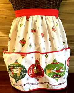 Vintage 1950’s Christmas Cooking Kitchen Apron Carolers Ornaments - Picture 1 of 8