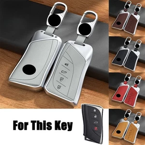 Alloy Leather Car Key Fob Case Cover For Lexus UX ES LC LS350 ES300h ES350 UX250 - Picture 1 of 7