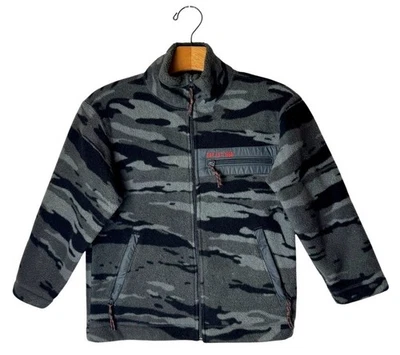Gap Kids Jacket Boys Small Gray Black Camo Fleece Full Zip Coat Teddy Outdoor - Image 1 of 4
