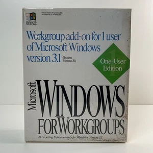 Microsoft Windows For Workgroups Windows Version 3.1 Enhancements Factory Sealed - Picture 1 of 4