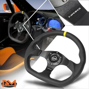 Volante de dirección negro NRG RST-024-MB-R-Y 320 mm + botón de bocina ajuste bujes de 6 pernos x 70 mm - Imagen 1 de 6