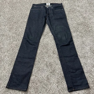 Acne Studios Jeans Herren 33x34 Max Raw Blue Denim Slim Straight Indigo Baumwolle - Bild 1 von 9