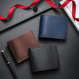 PU Leather Men's Short Wallet Black Blue Coffee ID Card Holder  Men Women - Picture 1 of 10