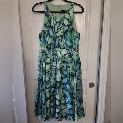 Vestido formal BADGLEY MISCHKA para mujer 12 floral satinado como línea A jardín fiesta Foto 1 de 4