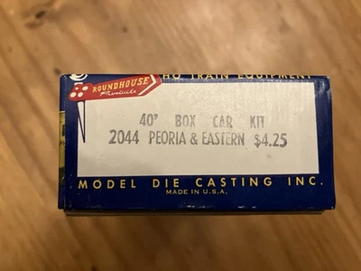 Roundhouse Products Peoria & Eastern RR 40’ Box Car.  HO Scale. Kit #2044 MIB - Image 1 of 3