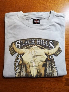 Harley Davidson Black Hills South Dakota Native Skull T-Shirt XXL Grau 2014 Schön - Bild 1 von 18